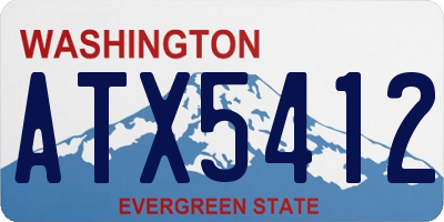WA license plate ATX5412