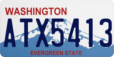 WA license plate ATX5413