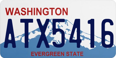 WA license plate ATX5416