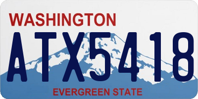 WA license plate ATX5418