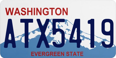 WA license plate ATX5419