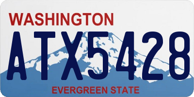 WA license plate ATX5428