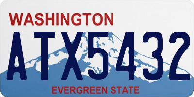 WA license plate ATX5432
