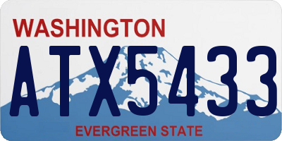 WA license plate ATX5433