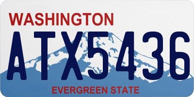 WA license plate ATX5436