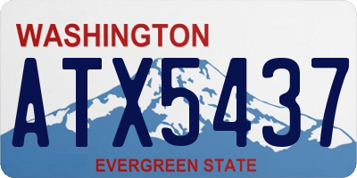 WA license plate ATX5437