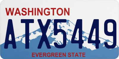 WA license plate ATX5449
