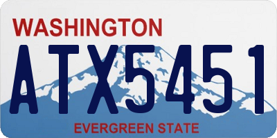 WA license plate ATX5451