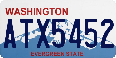 WA license plate ATX5452