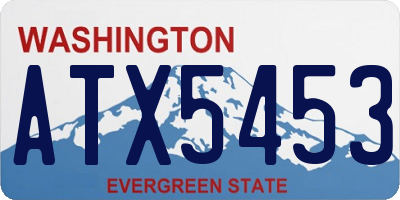 WA license plate ATX5453