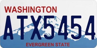 WA license plate ATX5454