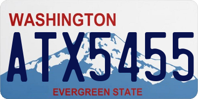 WA license plate ATX5455
