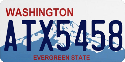 WA license plate ATX5458