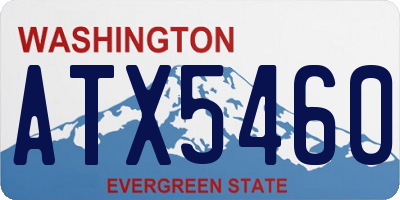 WA license plate ATX5460
