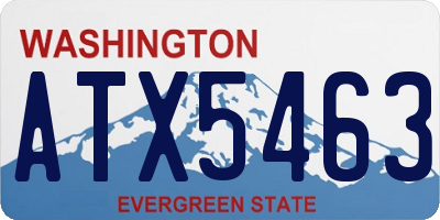 WA license plate ATX5463