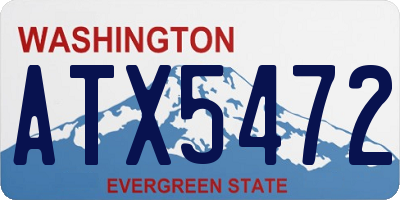 WA license plate ATX5472