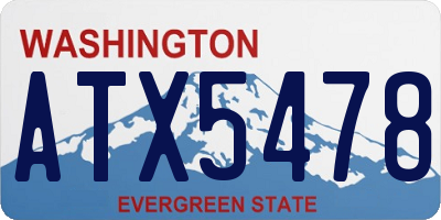WA license plate ATX5478