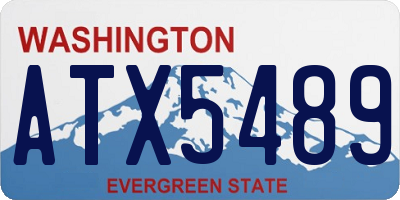 WA license plate ATX5489