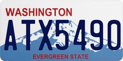 WA license plate ATX5490