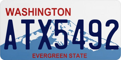 WA license plate ATX5492