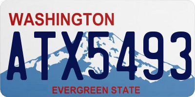 WA license plate ATX5493
