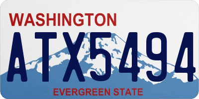 WA license plate ATX5494