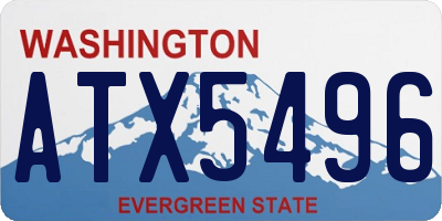 WA license plate ATX5496