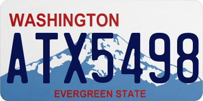 WA license plate ATX5498