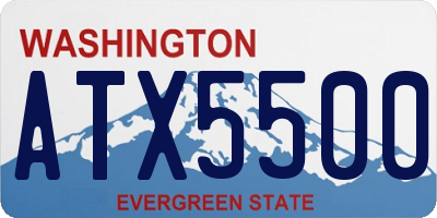 WA license plate ATX5500