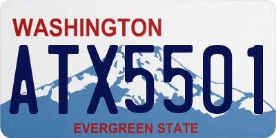 WA license plate ATX5501