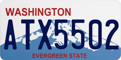 WA license plate ATX5502