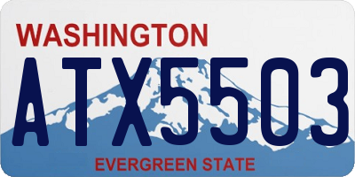 WA license plate ATX5503