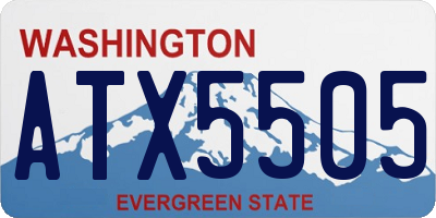 WA license plate ATX5505