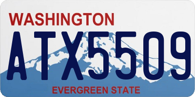 WA license plate ATX5509