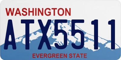 WA license plate ATX5511