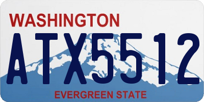 WA license plate ATX5512