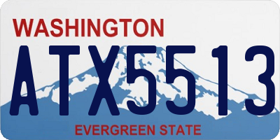 WA license plate ATX5513