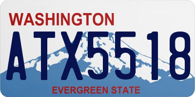 WA license plate ATX5518