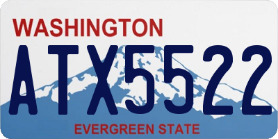 WA license plate ATX5522