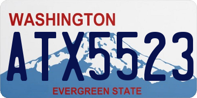 WA license plate ATX5523