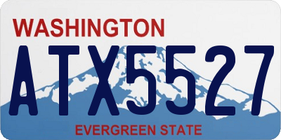 WA license plate ATX5527