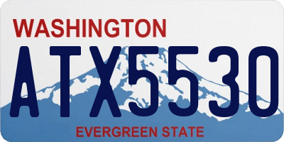 WA license plate ATX5530