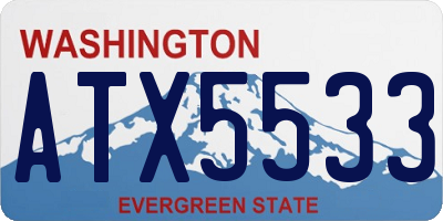 WA license plate ATX5533