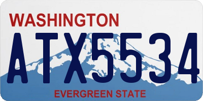 WA license plate ATX5534