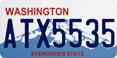 WA license plate ATX5535