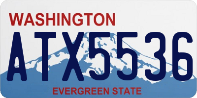 WA license plate ATX5536