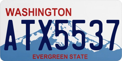 WA license plate ATX5537