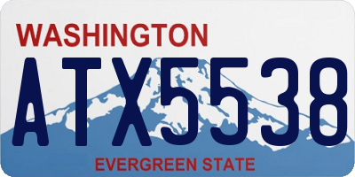 WA license plate ATX5538