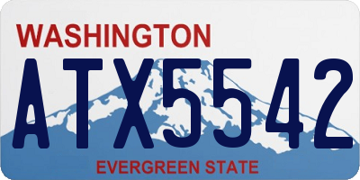 WA license plate ATX5542