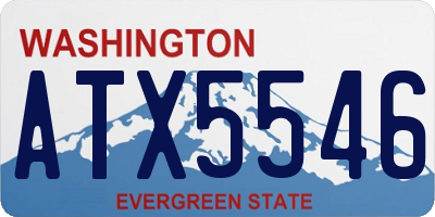 WA license plate ATX5546